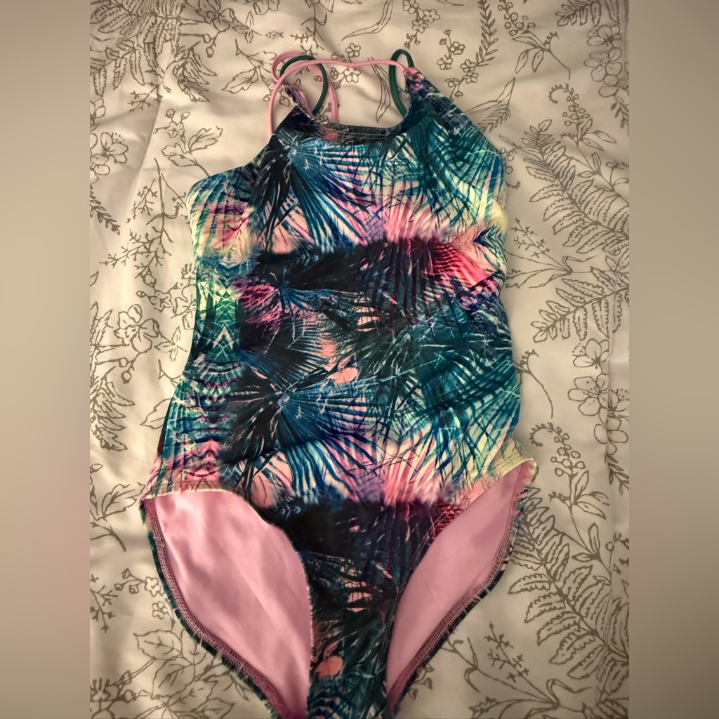 Colorful Tropical Print Swimsuit